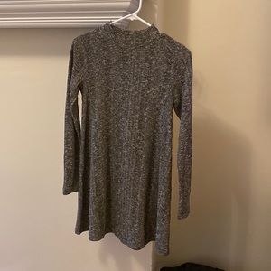 Plain heather black sweater dress